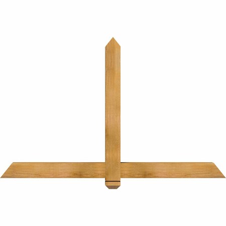 Ekena Millwork Eugene Rough Sawn Timber Gable Bracket, Western Red Cedar, 60"W x 38"H x 4"D x 4"F, 15/12 Pitch GBW060X38X0404EUG00RWR